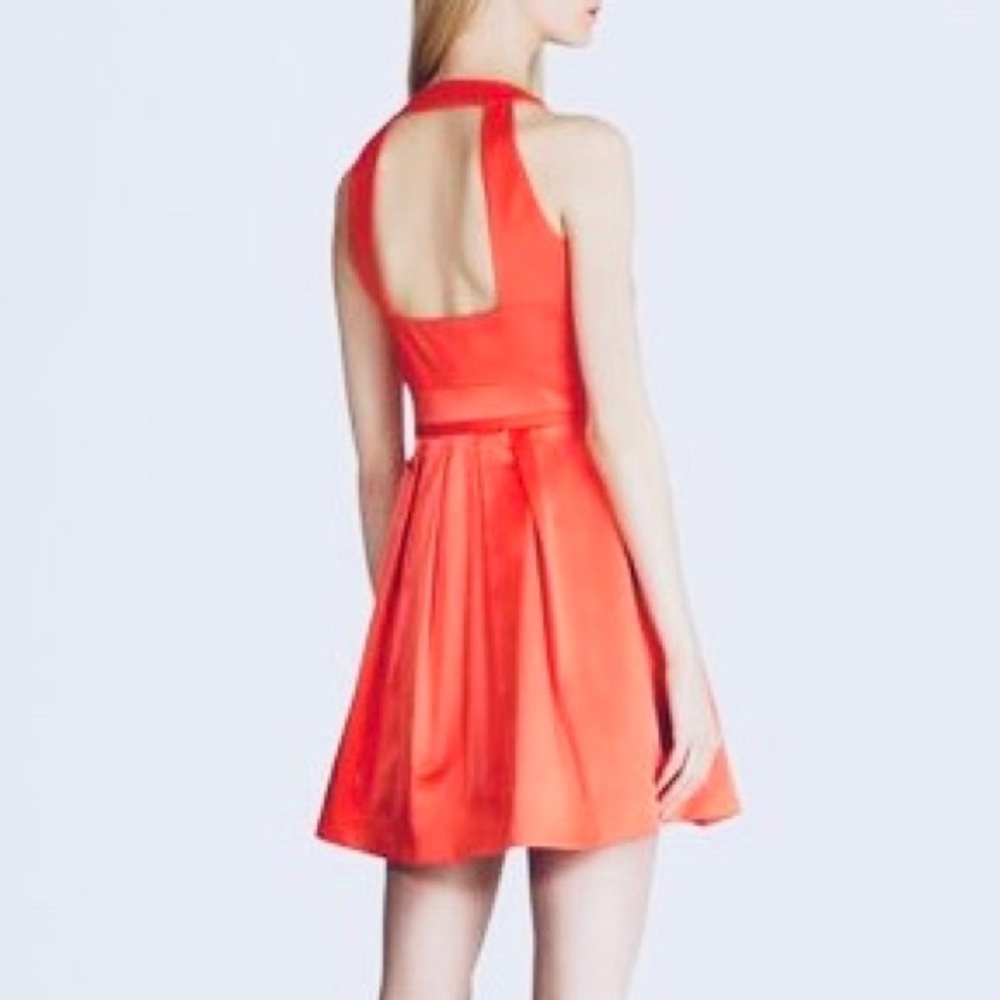 KAREN MILLEN | Coral Cocktail Dress w/Cut Out Back. Ready for all occasions.
